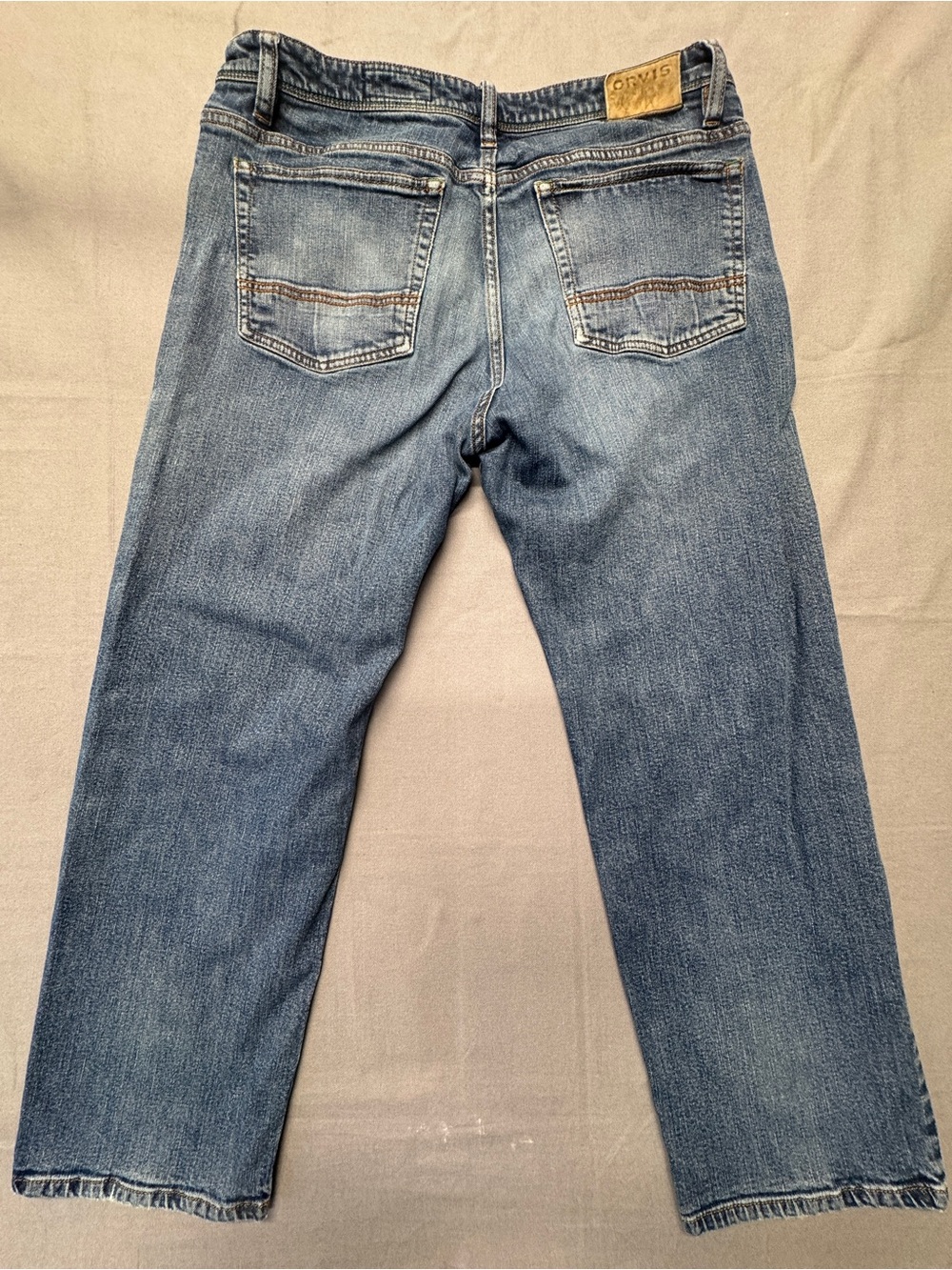 Orvis Men's Straight Jeans in Medium Blue Denim